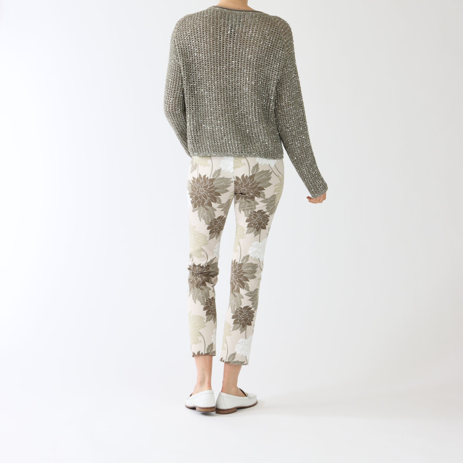 Sage Powder Sequin Knit Sweater