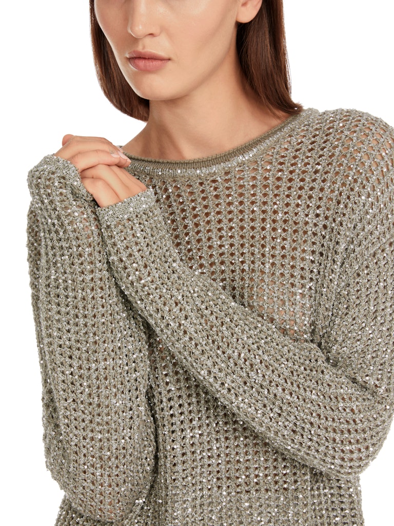 Sage Powder Sequin Knit Sweater