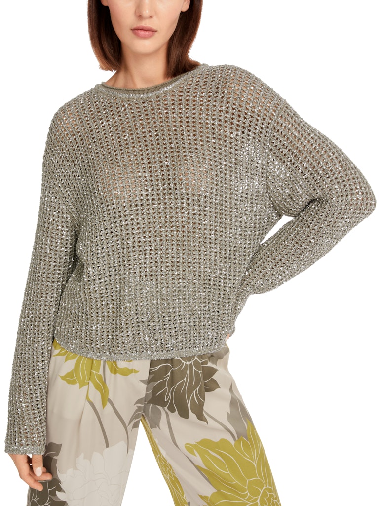 Sage Powder Sequin Knit Sweater