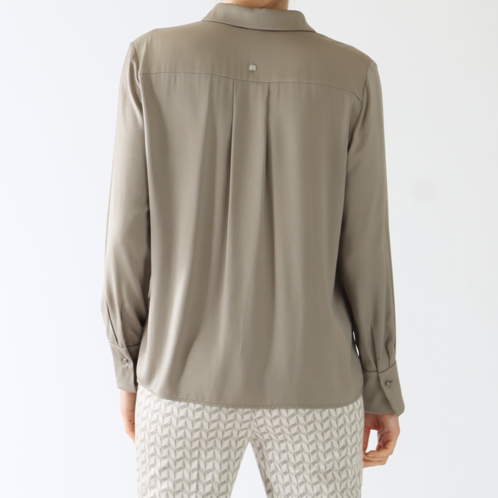 Sage Powder Shirt With Square Buttons