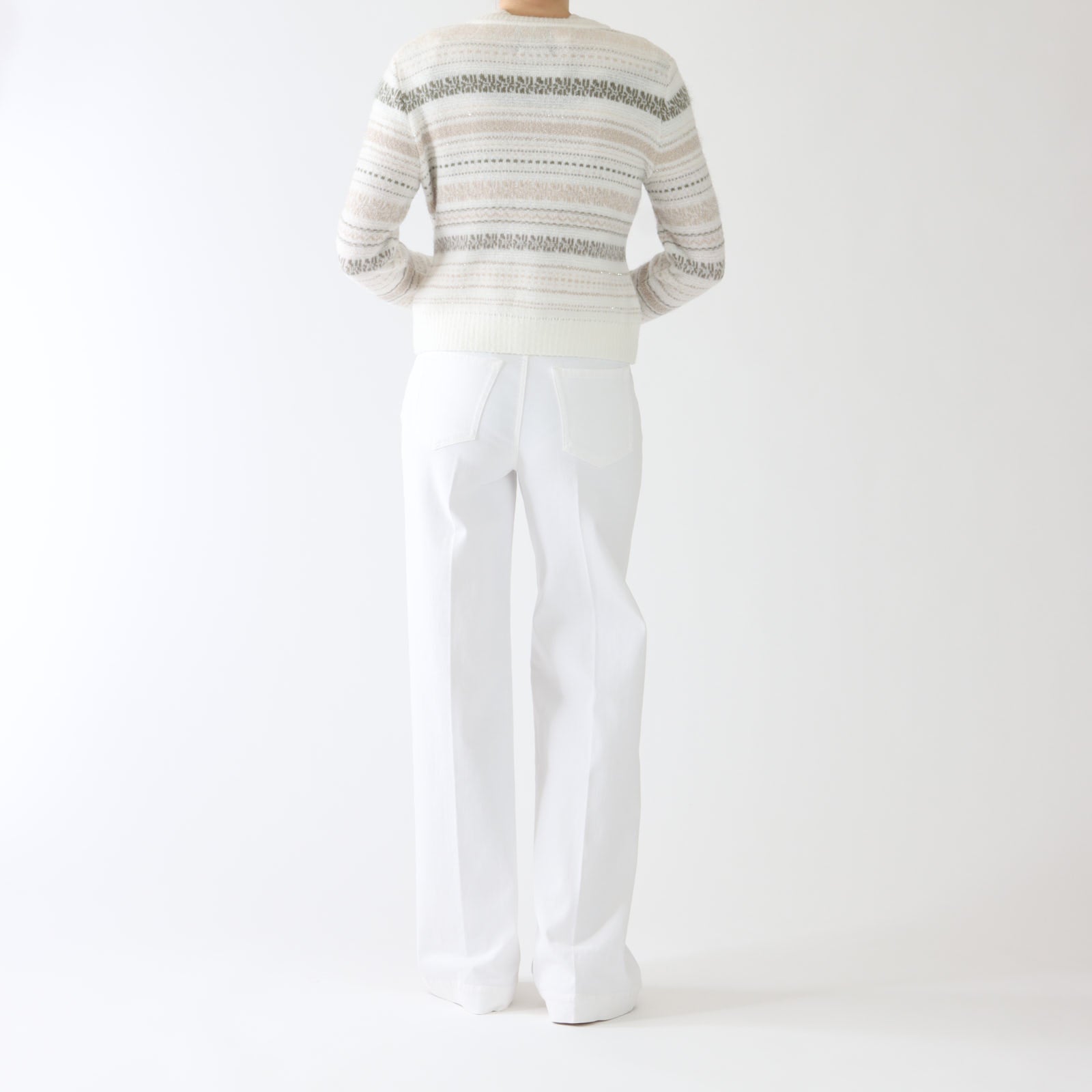 Sage Powder Striped Knit Cardigan