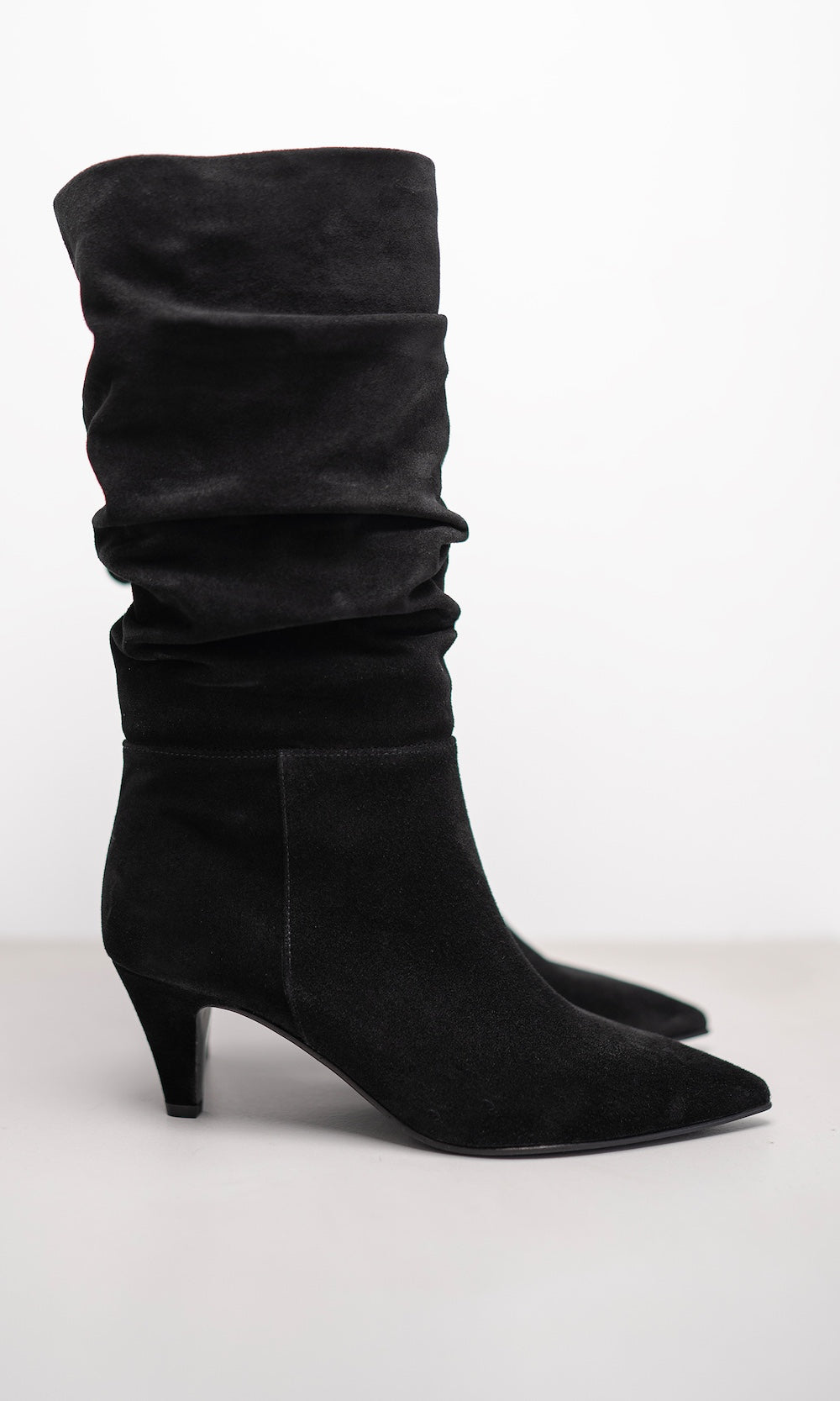 Schwarz Black Porto Slouchy Suede Boots