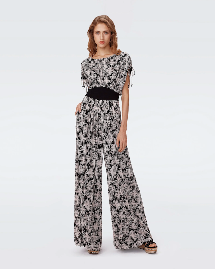 Sea Holly Black Andra Printed Wide Leg Jumpsuit