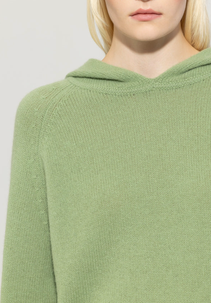 Easy Green Wool & Cashmere Hooded Sweater