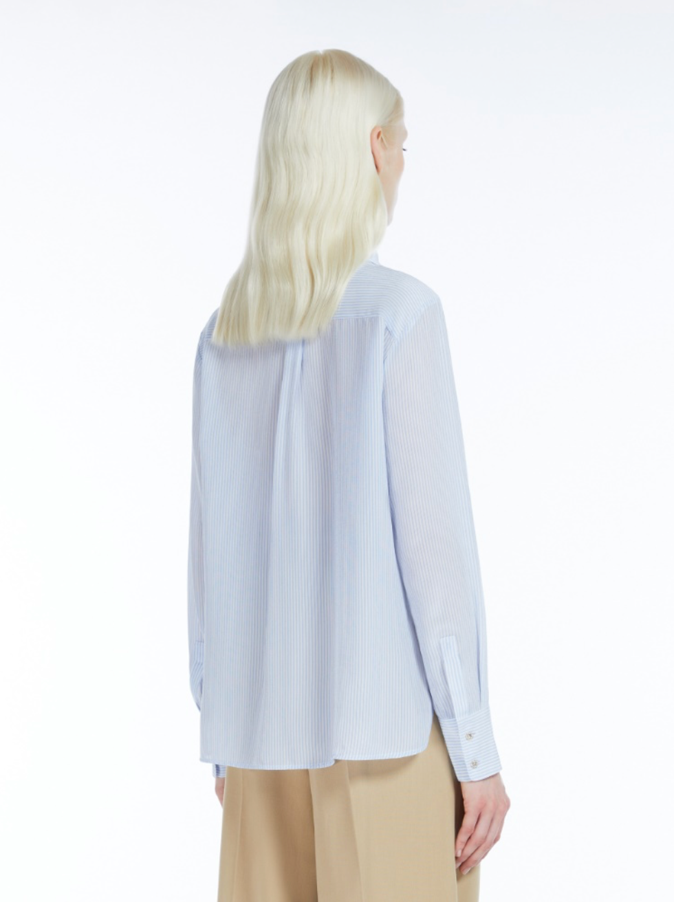 Light Blue Pagine Crêpe de Chine Shirt