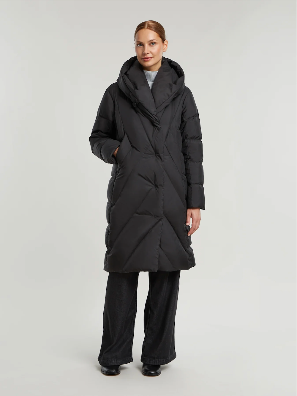 Shona Black Down Quilted Coat