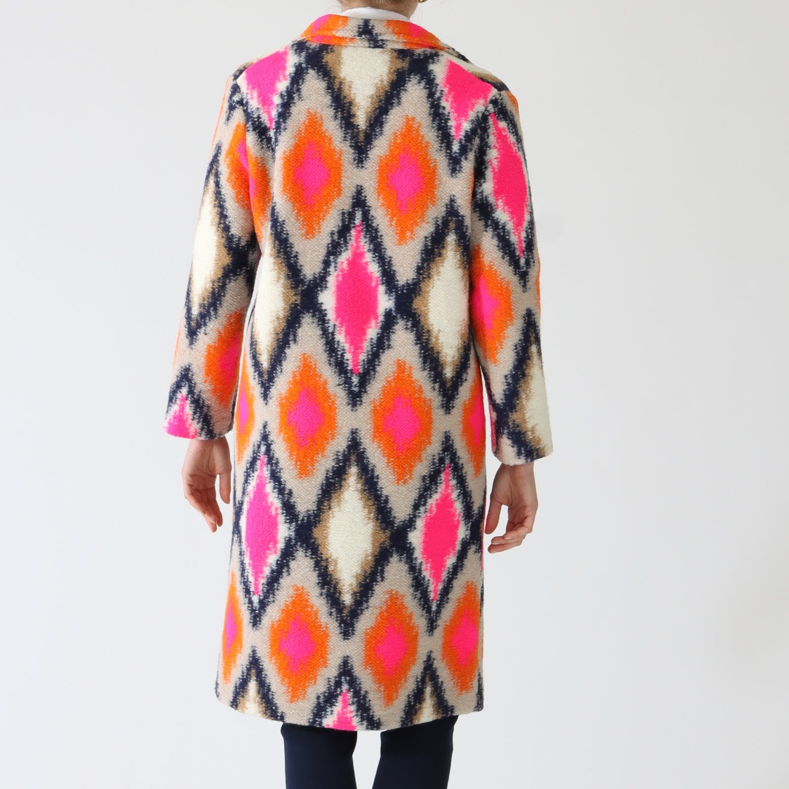 Siena Ikat Patterned Wool Blend Coat