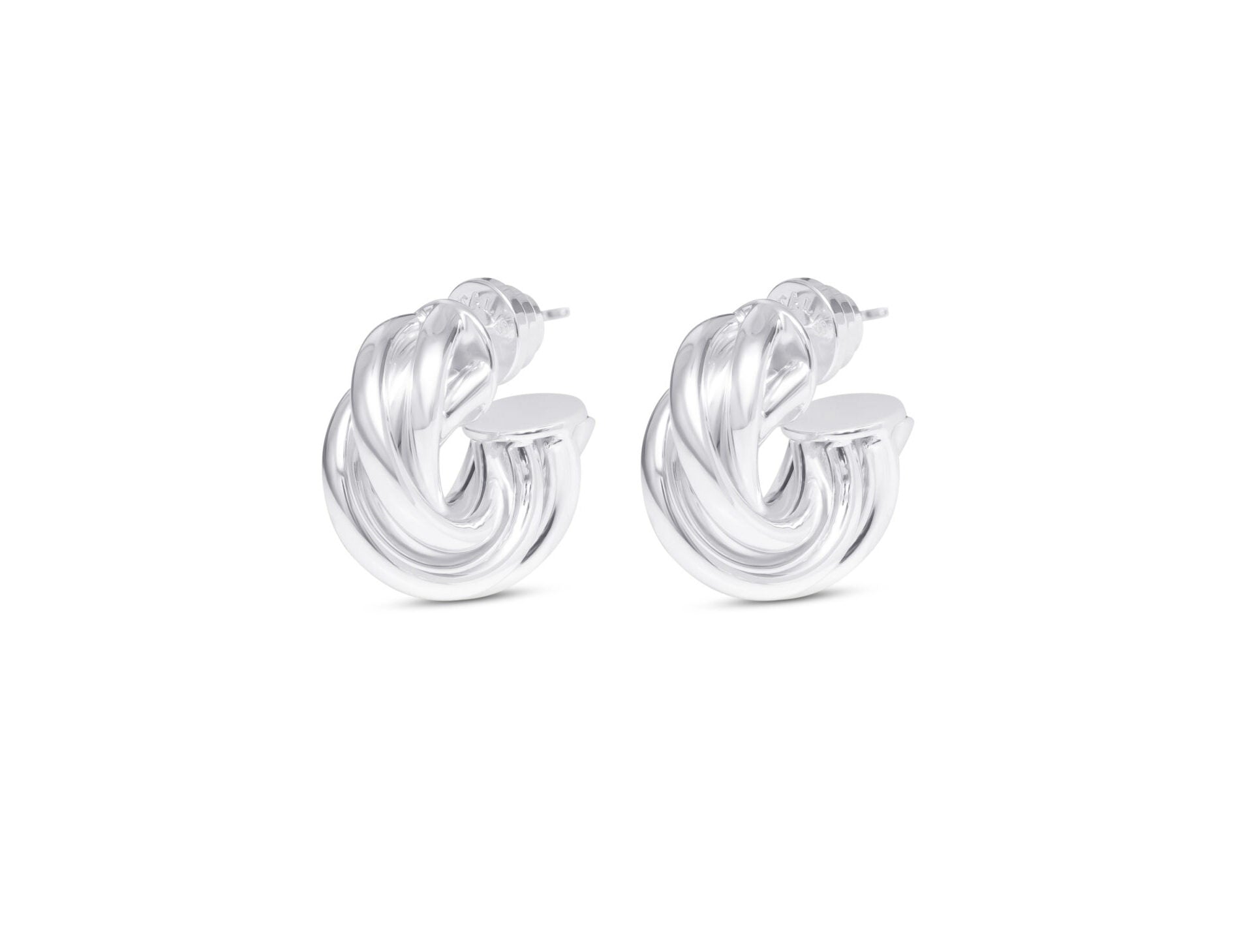 Silver Chunky Twist Hoops