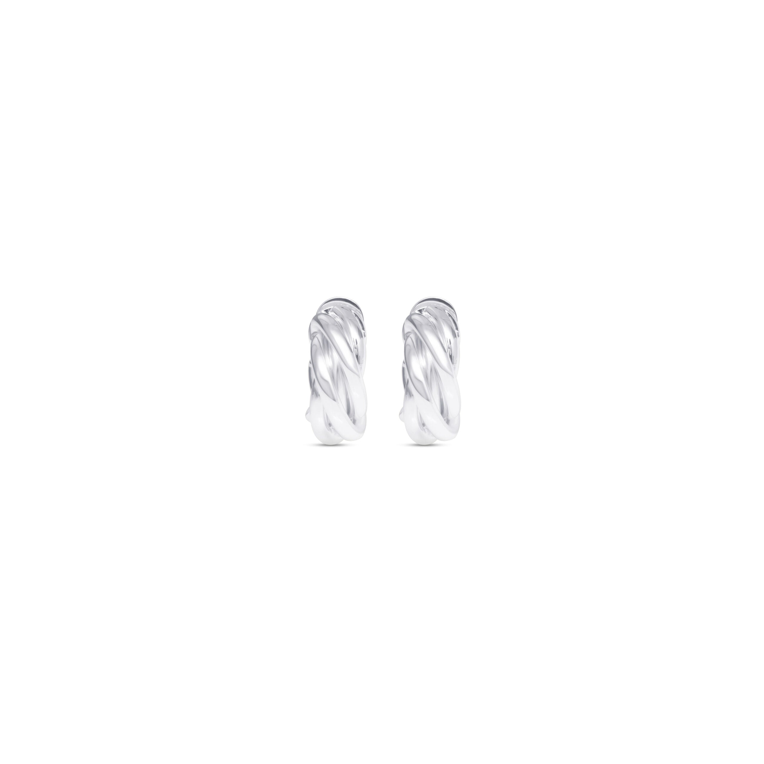 Silver Chunky Twist Hoops