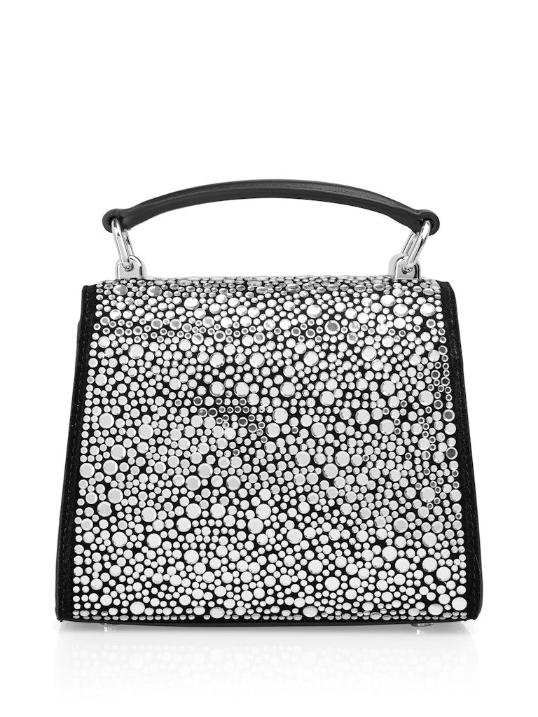 Silver Mirror Crystal Embellished Bag