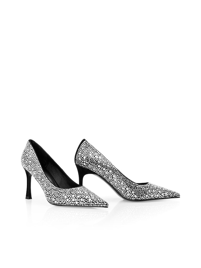 Silver Mirror Crystal Embellished Pumps