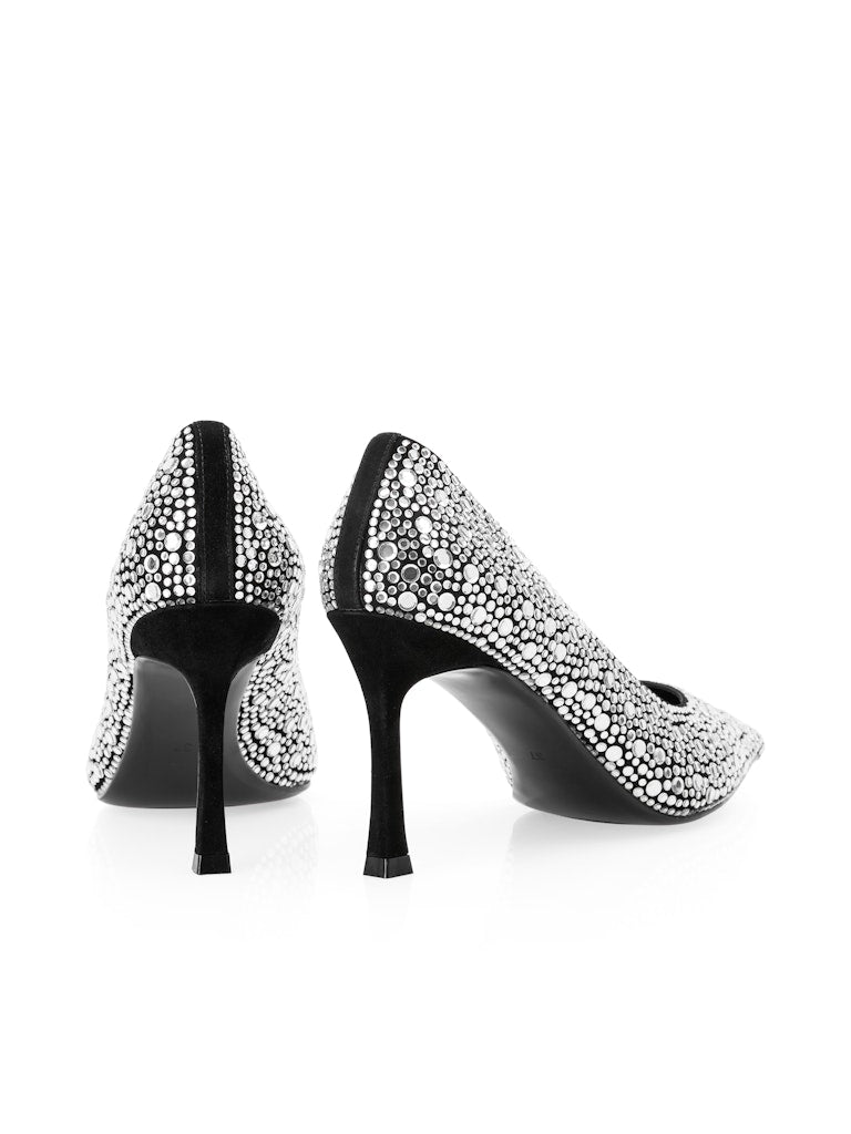 Silver Mirror Crystal Embellished Pumps