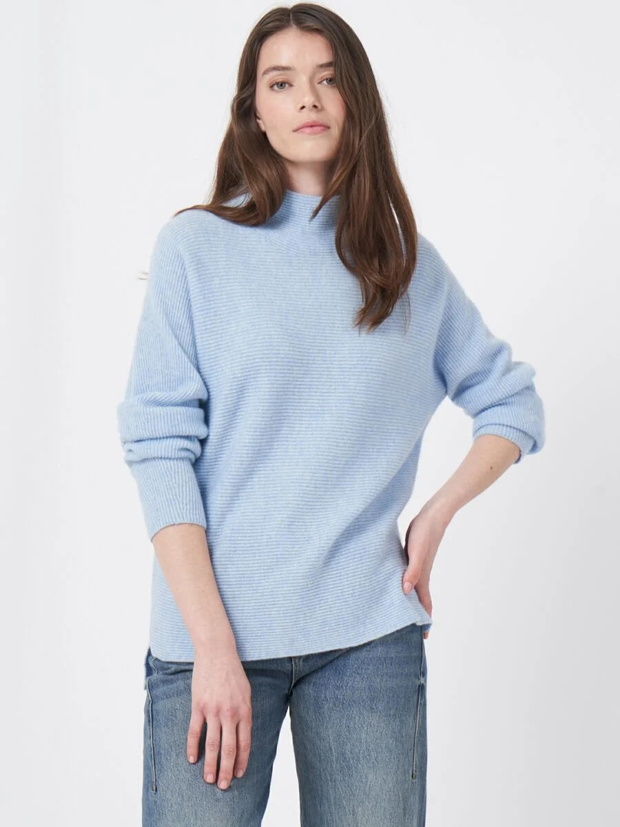 Sky Ribbed Cashmere Sweater