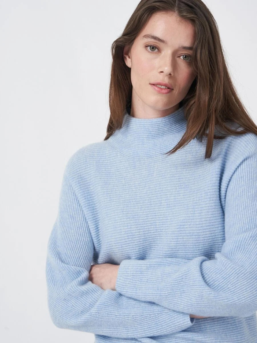 Sky Ribbed Cashmere Sweater