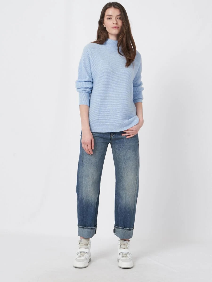 Sky Ribbed Cashmere Sweater