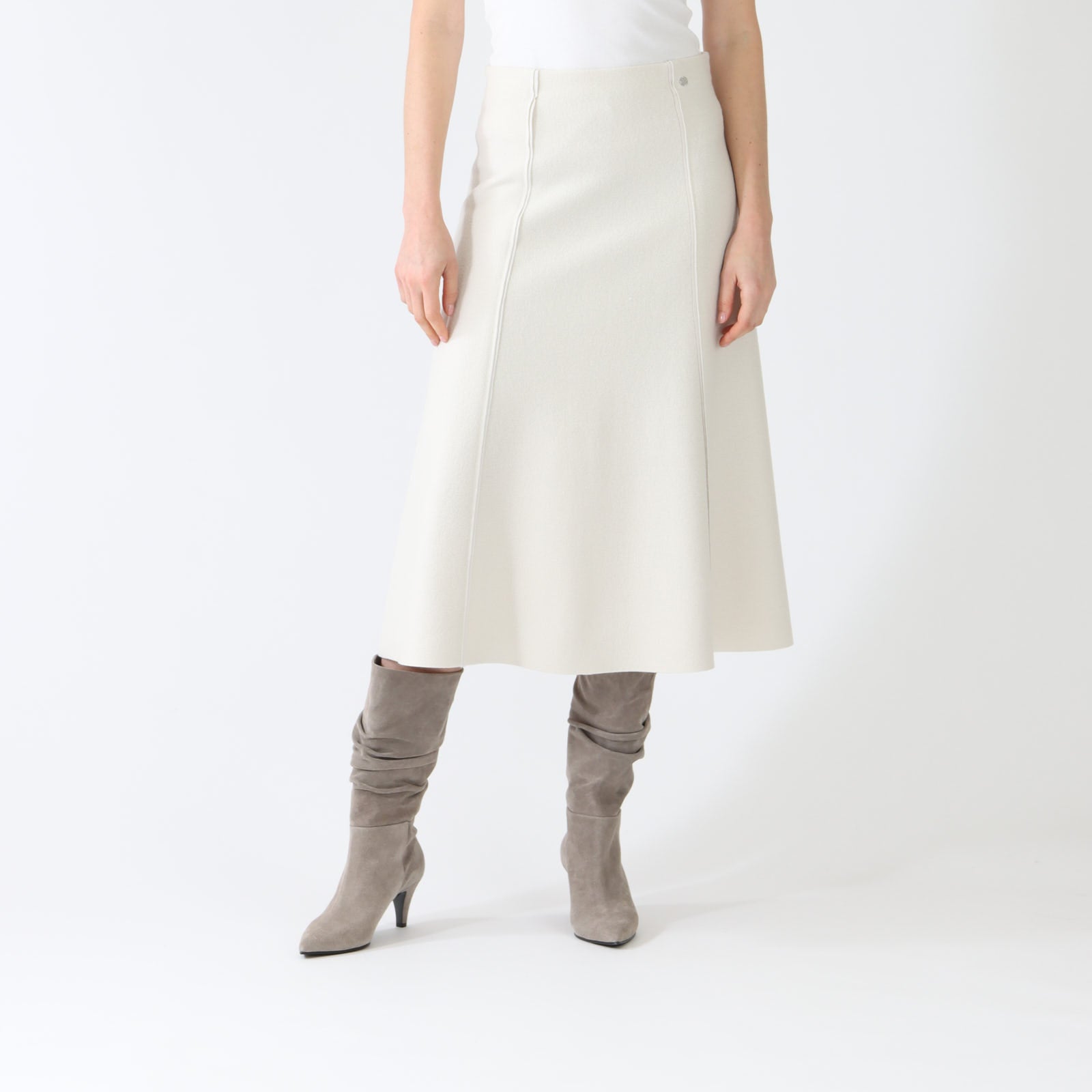 Smoke Wool Midi Skirt