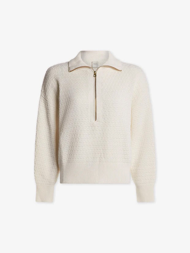 Snow White Jene Merino Half-Zip Knit Sweater