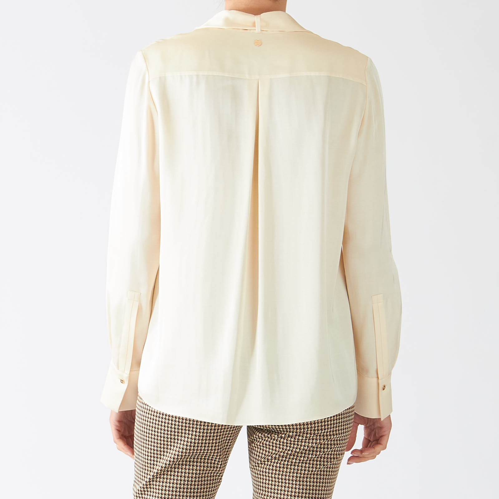 Soft Cream Pussy Bow Blouse