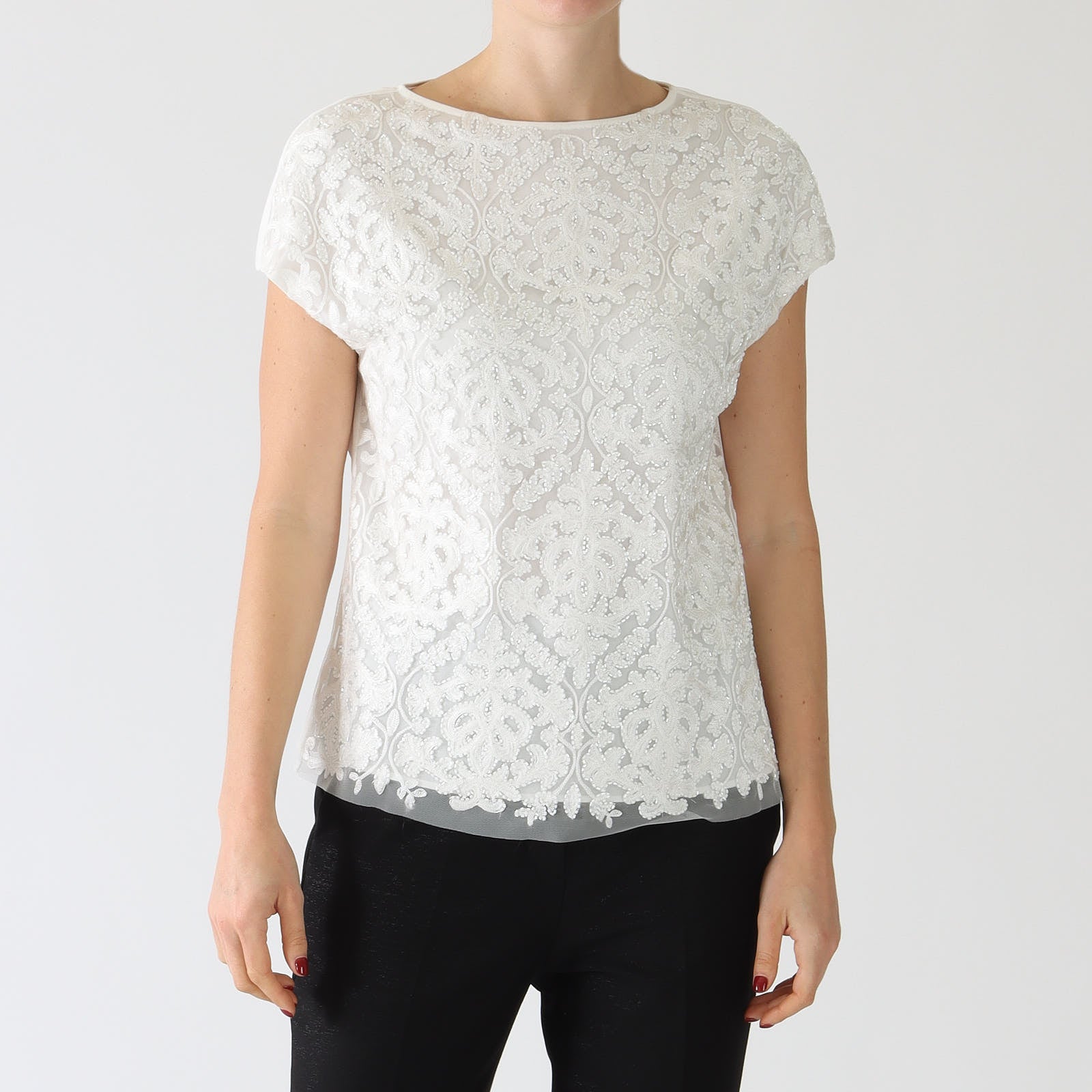 Soft Lace Beaded Embroidered Blouse