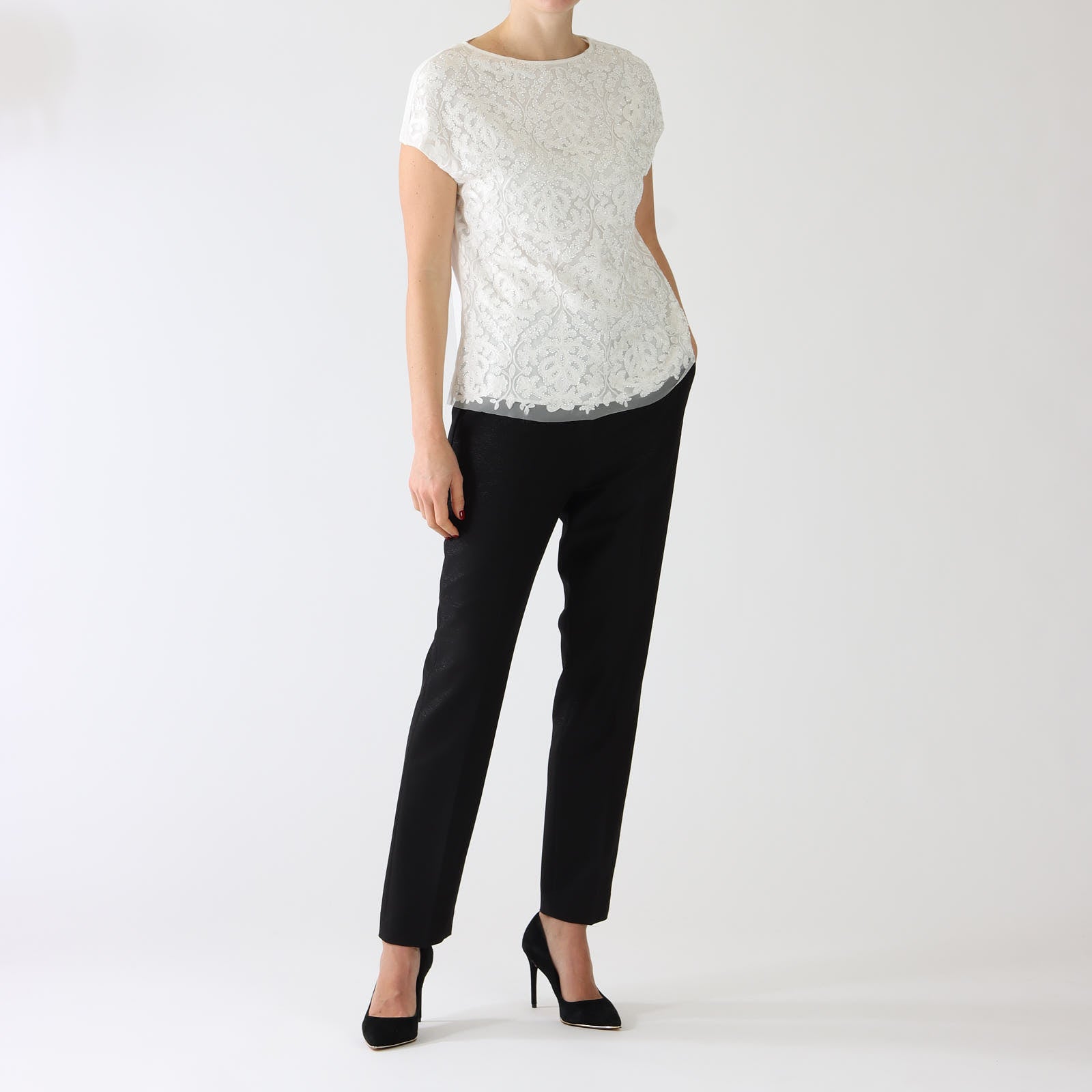 Soft Lace Beaded Embroidered Blouse