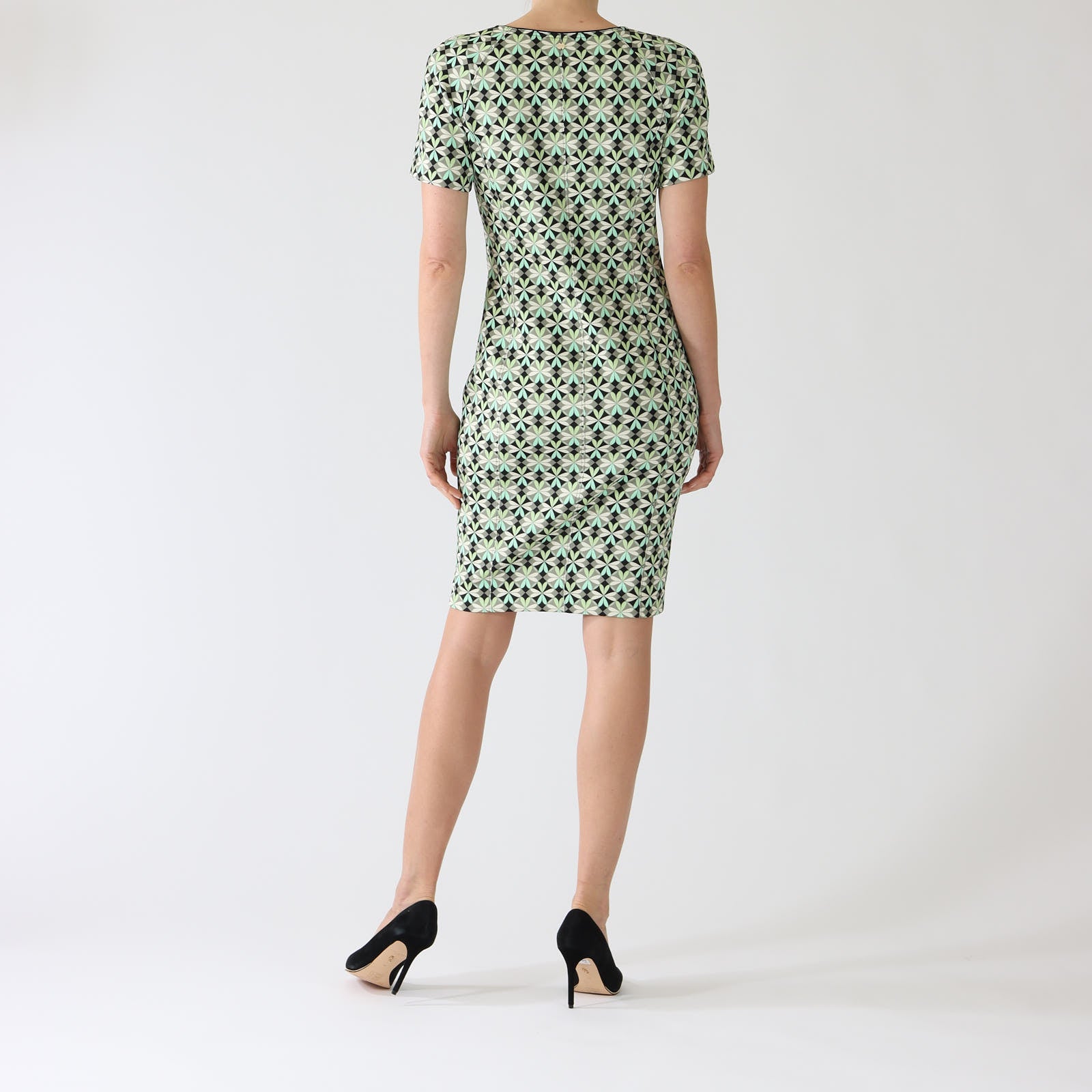 Soft Malachite Heartfoil Print Knee Length Dress