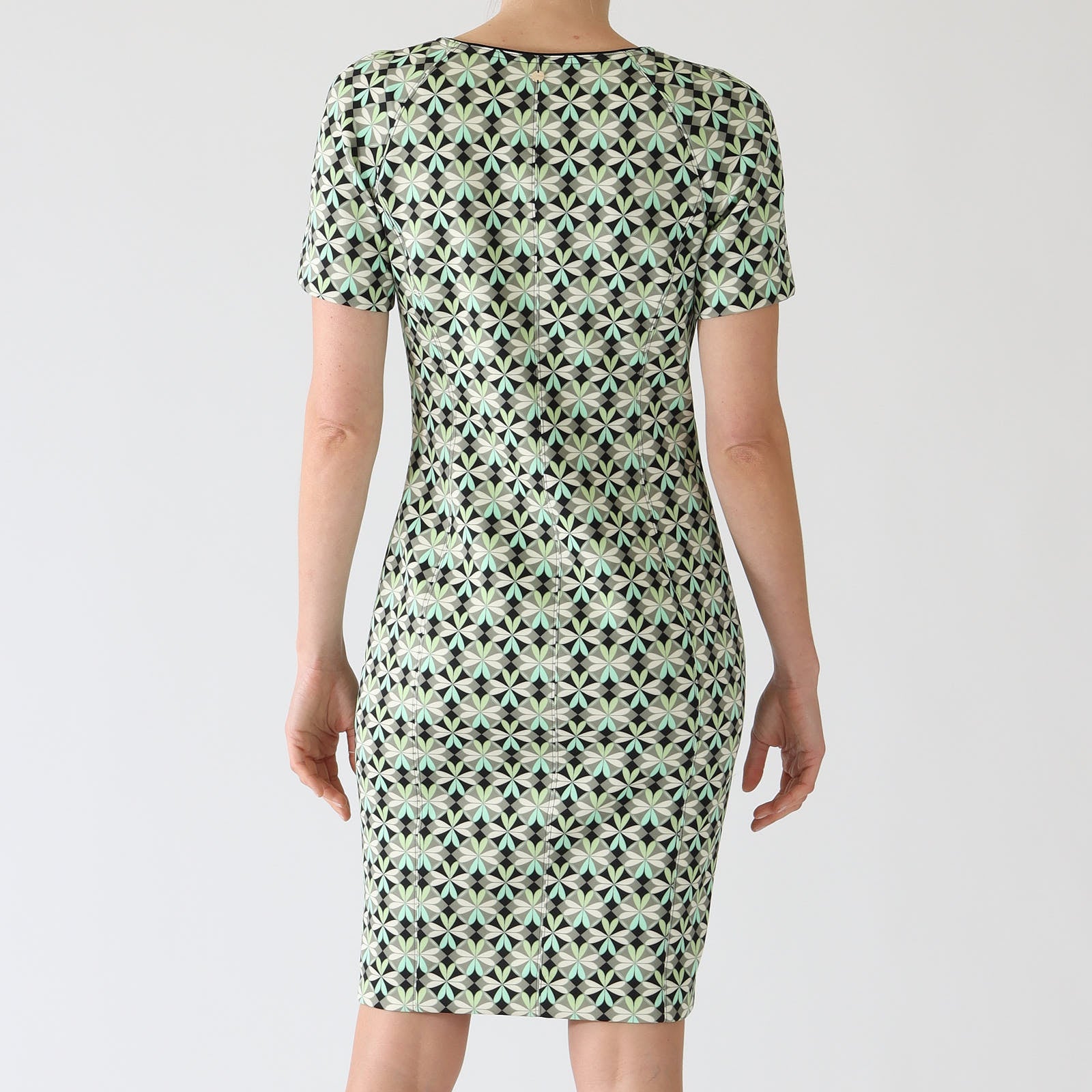 Soft Malachite Heartfoil Print Knee Length Dress