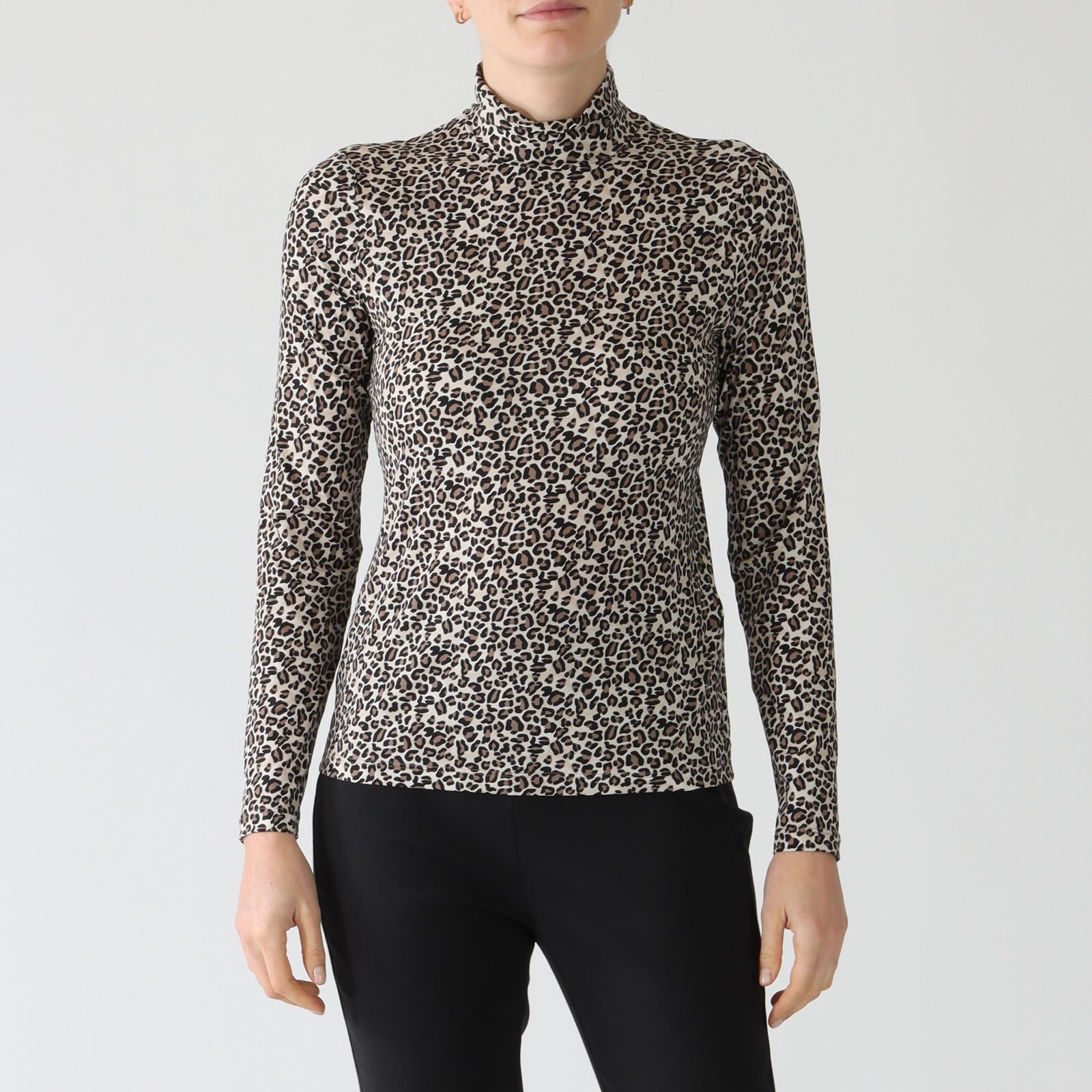 Soft Moon Rock Lee Big Print Polo Neck Top