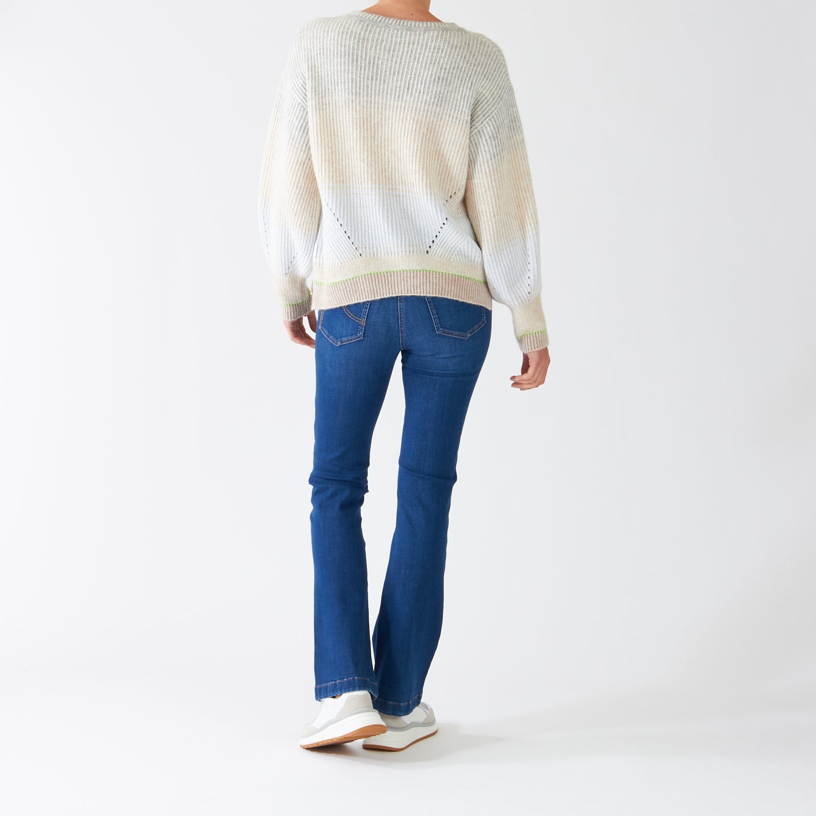Soft Powder Blue Dégradé Cashmere Blend Sweater