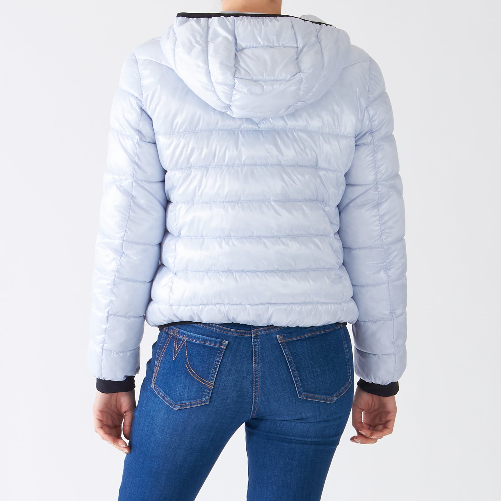 Soft Powder Blue Quilted Puffer Jacket