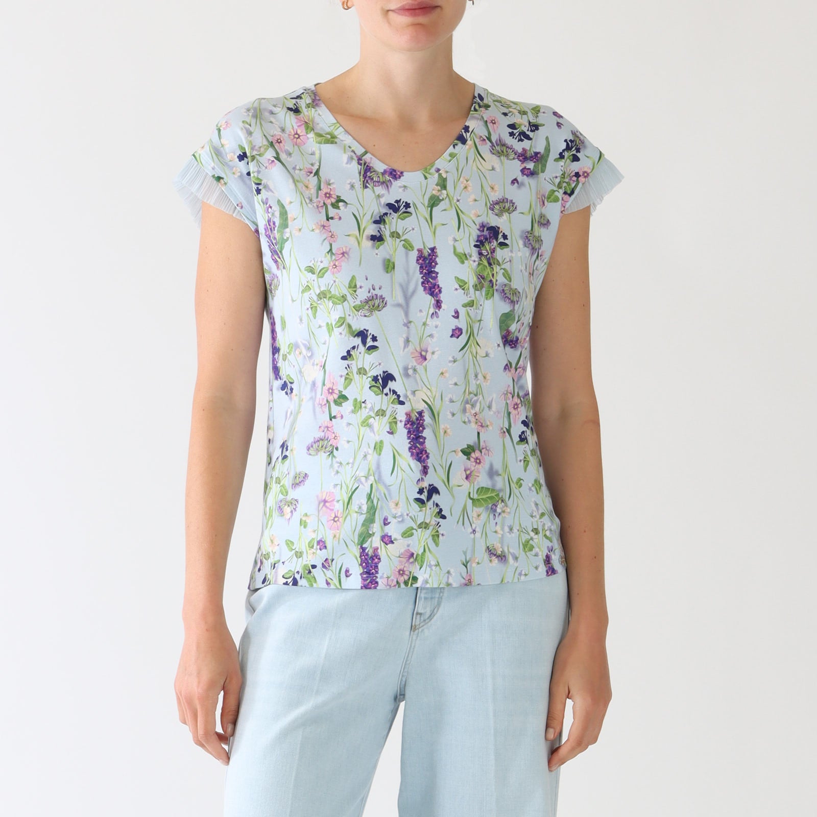 Soft Summer Sky Fioretti Floral Print T-Shirt
