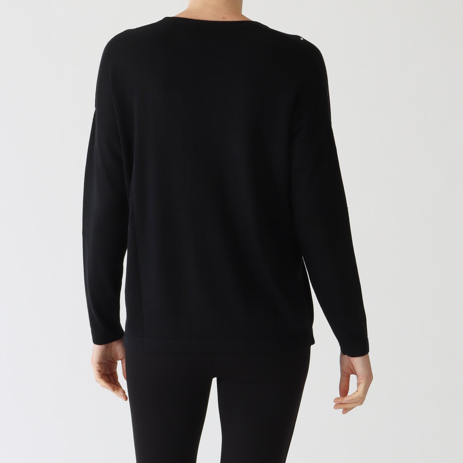 Speare Noir Crystal Embellished Cashmere Sweater