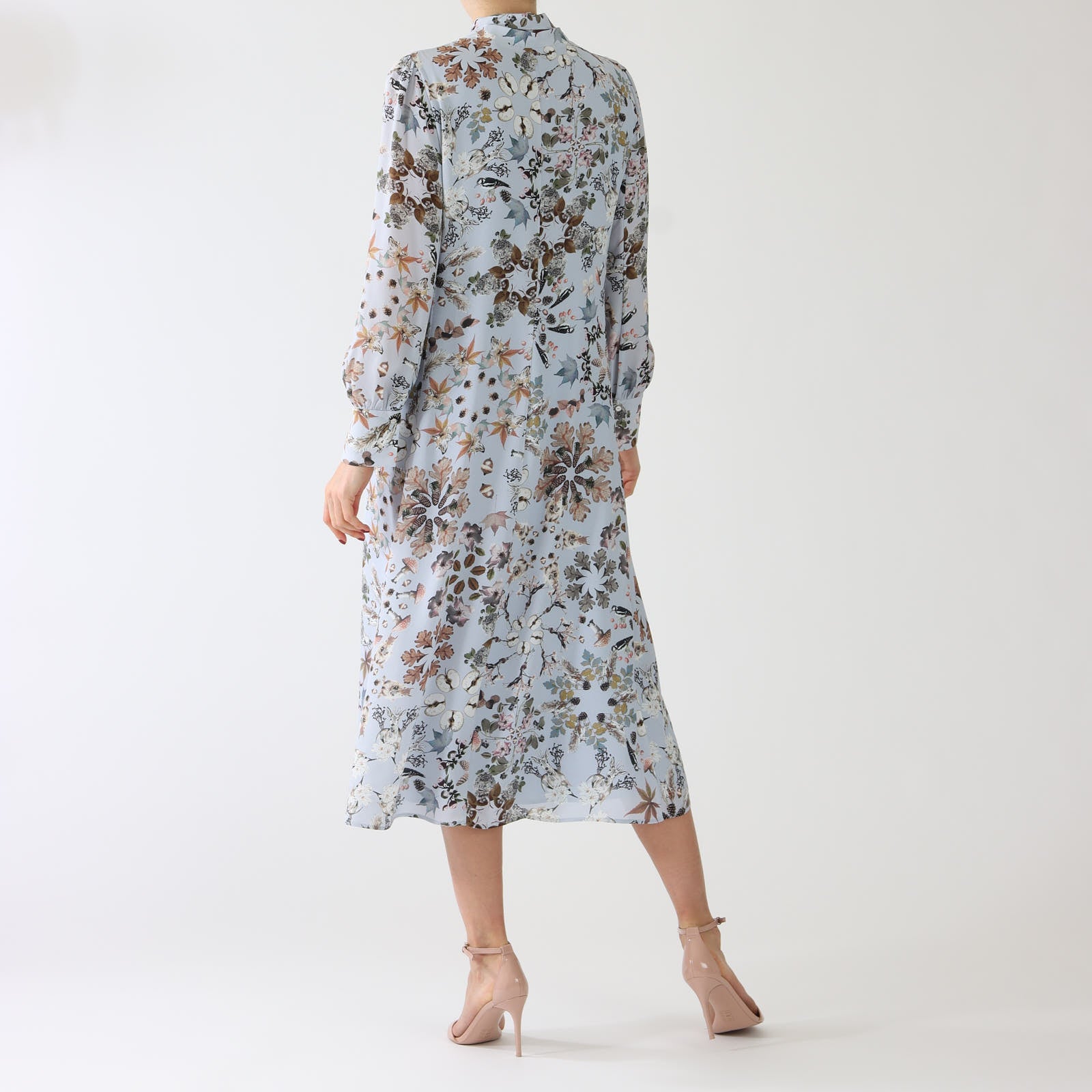 Squill Kalei Printed Pussy Bow Midi Dress