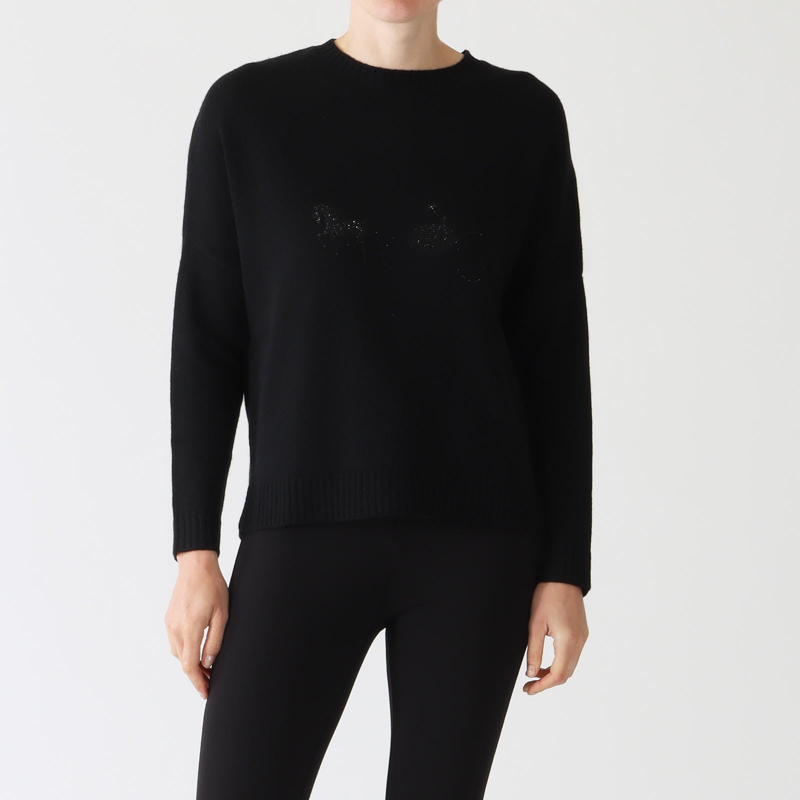 Sully Noir Sweater With Weill Crystal Logo