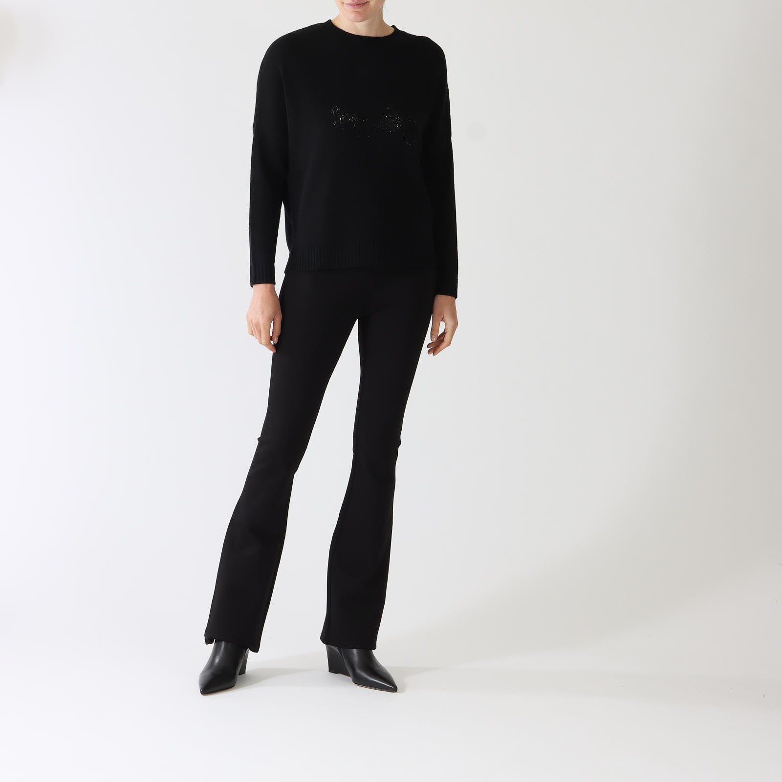 Sully Noir Sweater With Weill Crystal Logo