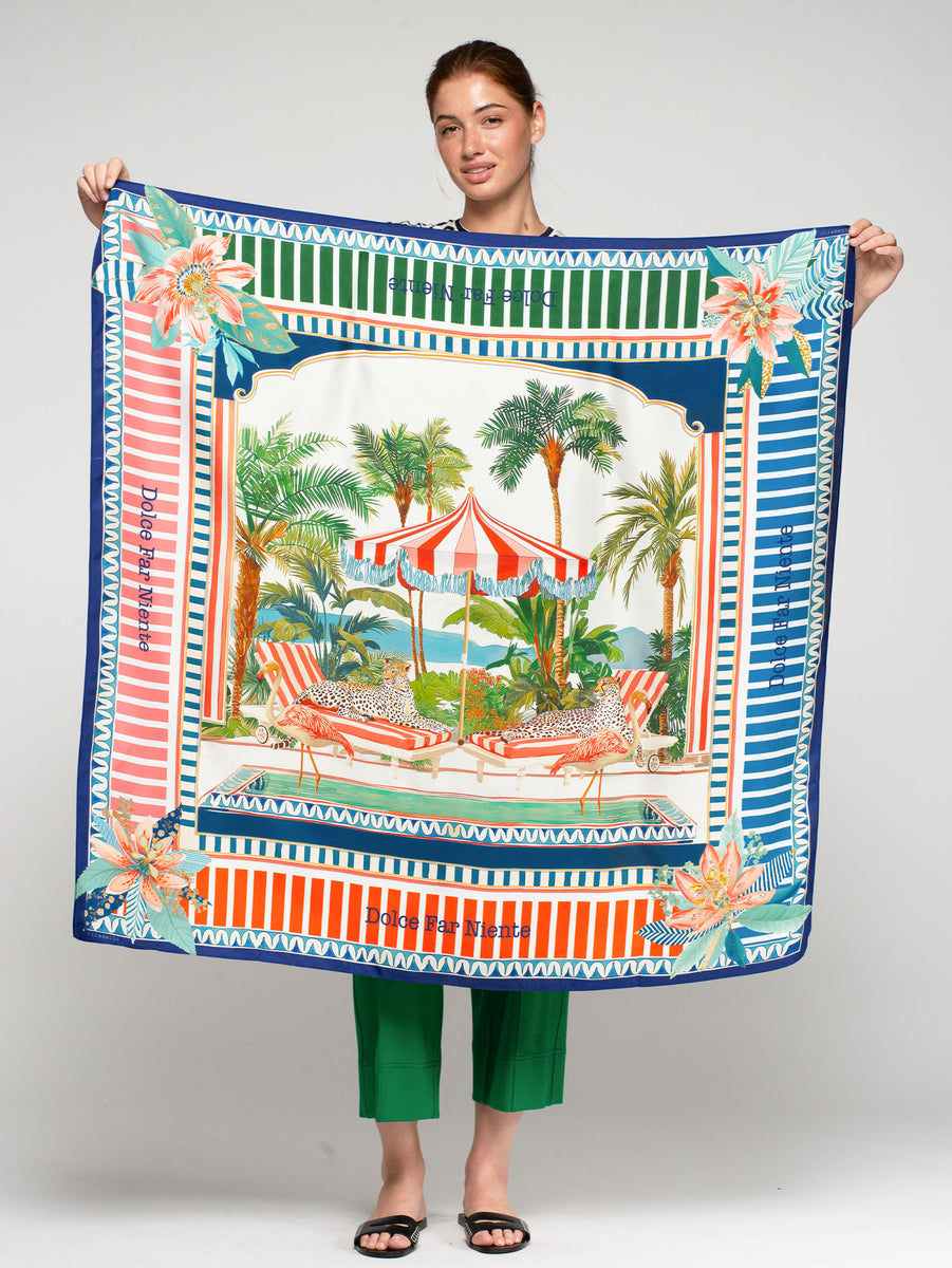 Sweet Idleness Print Silk Scarf – Angela Beer | The ultimate ladies ...