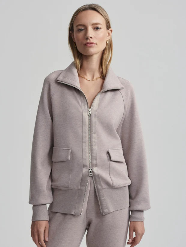 Taupe Marl Roxbury Zip Sweater