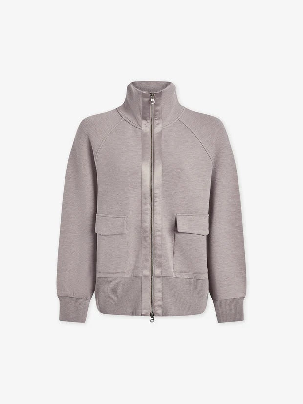 Taupe Marl Roxbury Zip Sweater