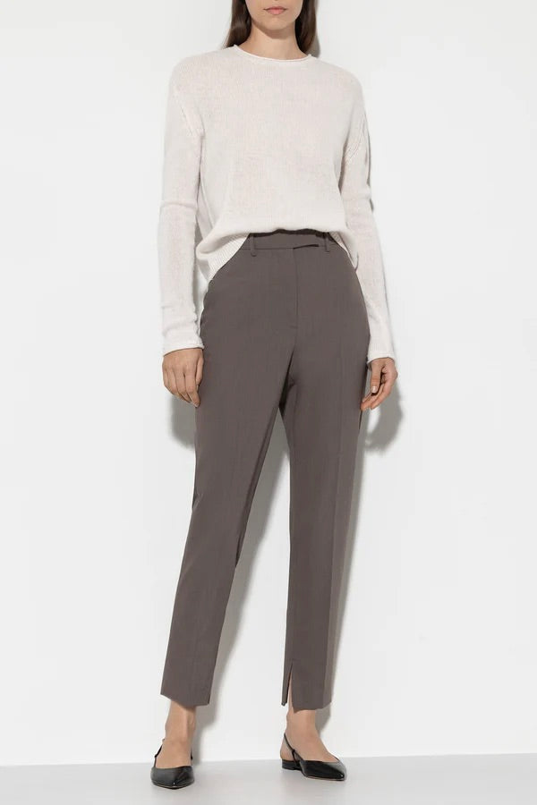 Taupe Techno Wool Tapered Pants