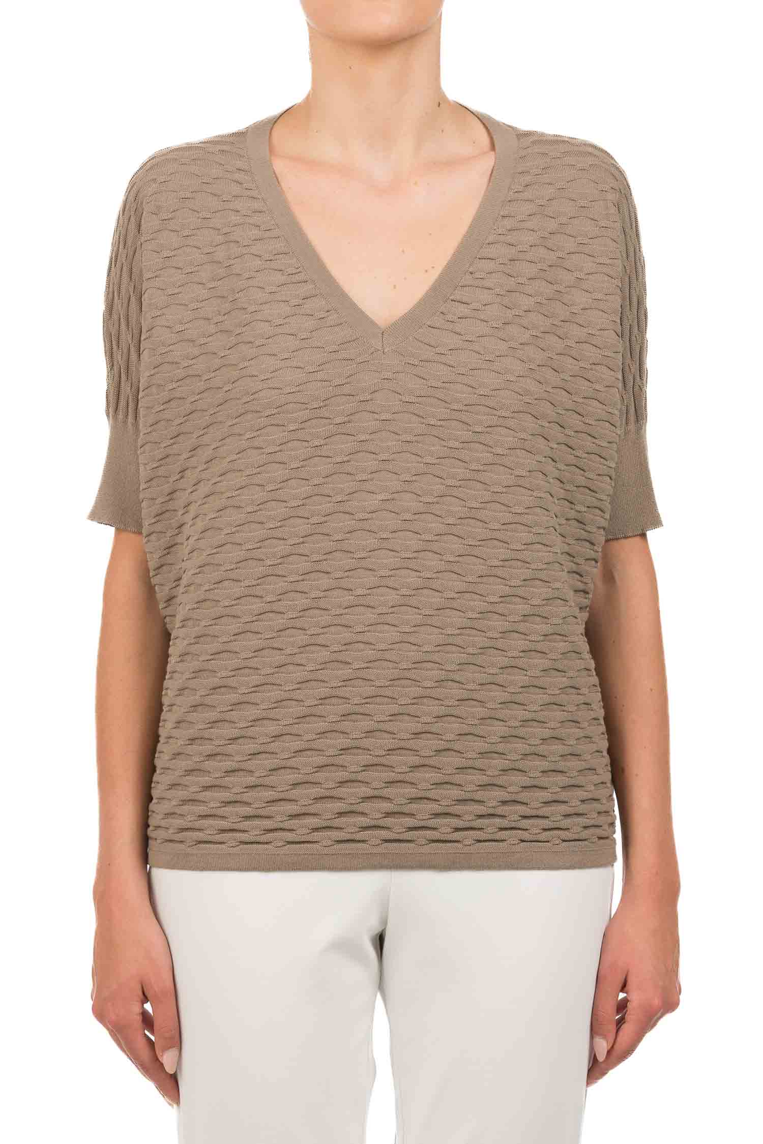 Taupe Textured Pattern Sweater