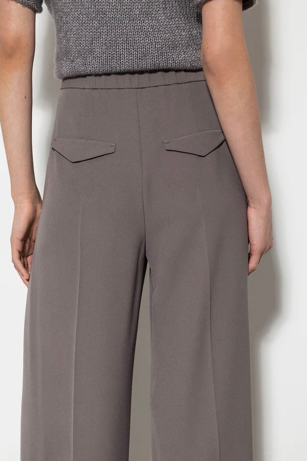Taupe Wide Leg Tailored Pants