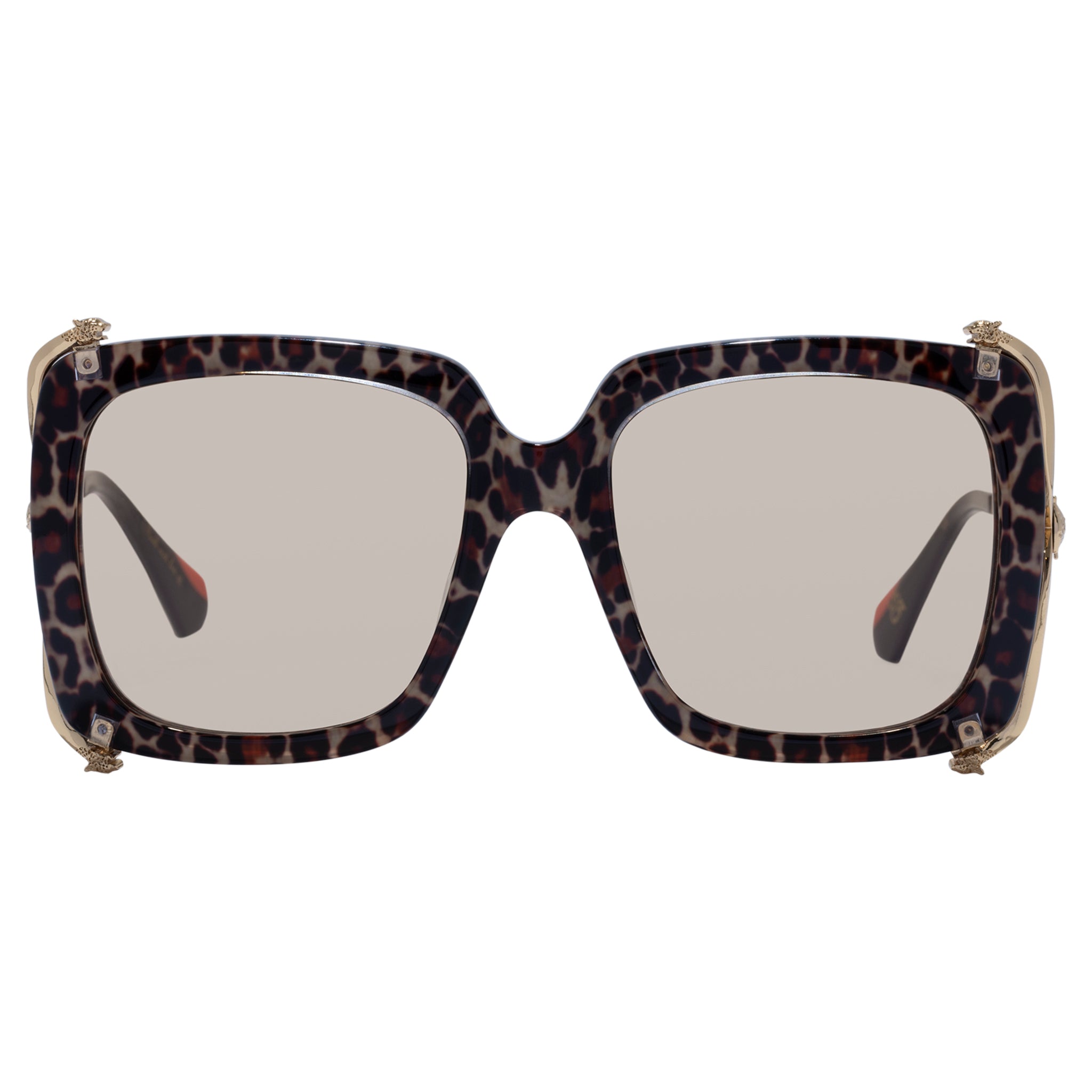 The After Party Burgundy Leopard Square Sunglasses