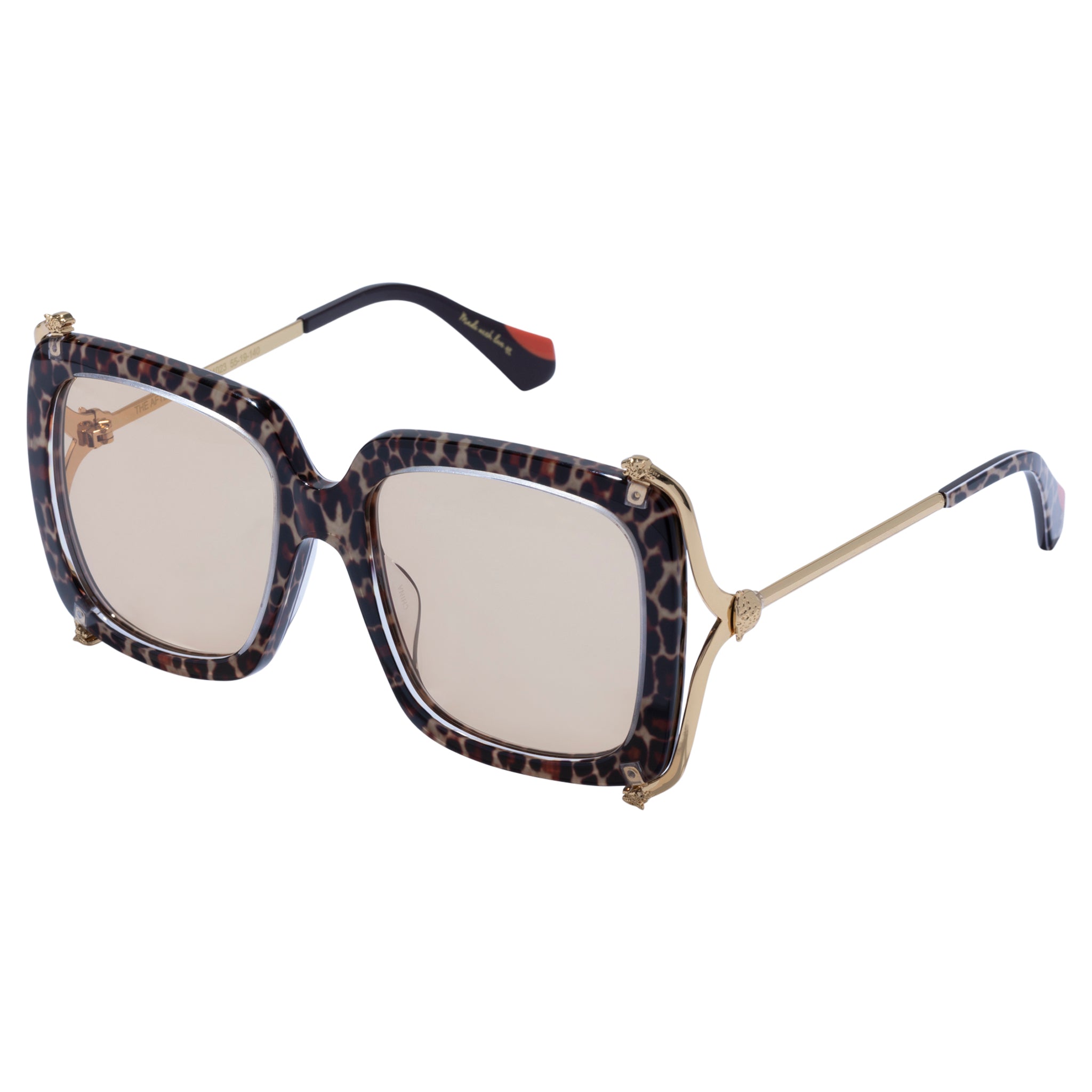 The After Party Burgundy Leopard Square Sunglasses