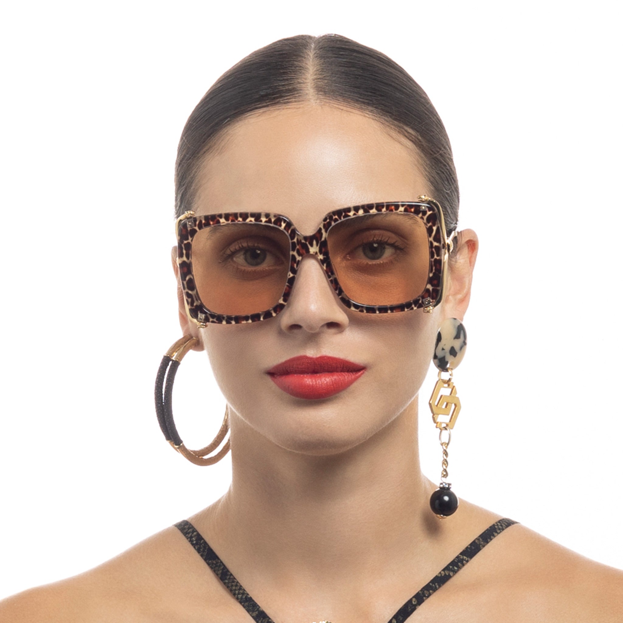 The After Party Burgundy Leopard Square Sunglasses