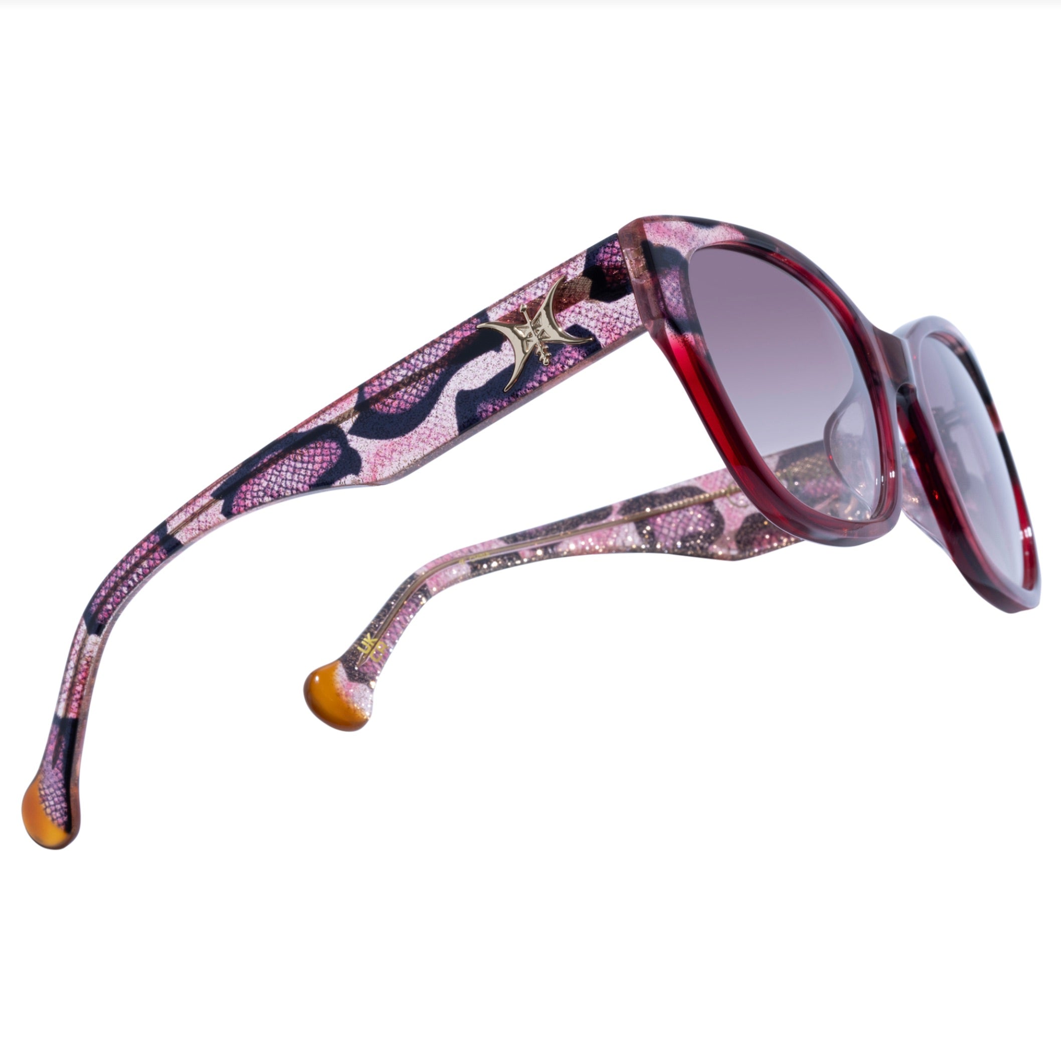 The Countess Pink Glitter Snake Sunglasses