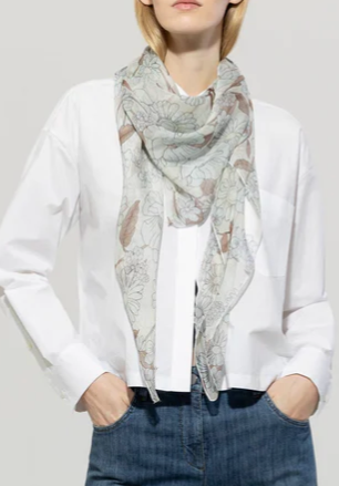 The Delicate Flower Print Silk Scarf