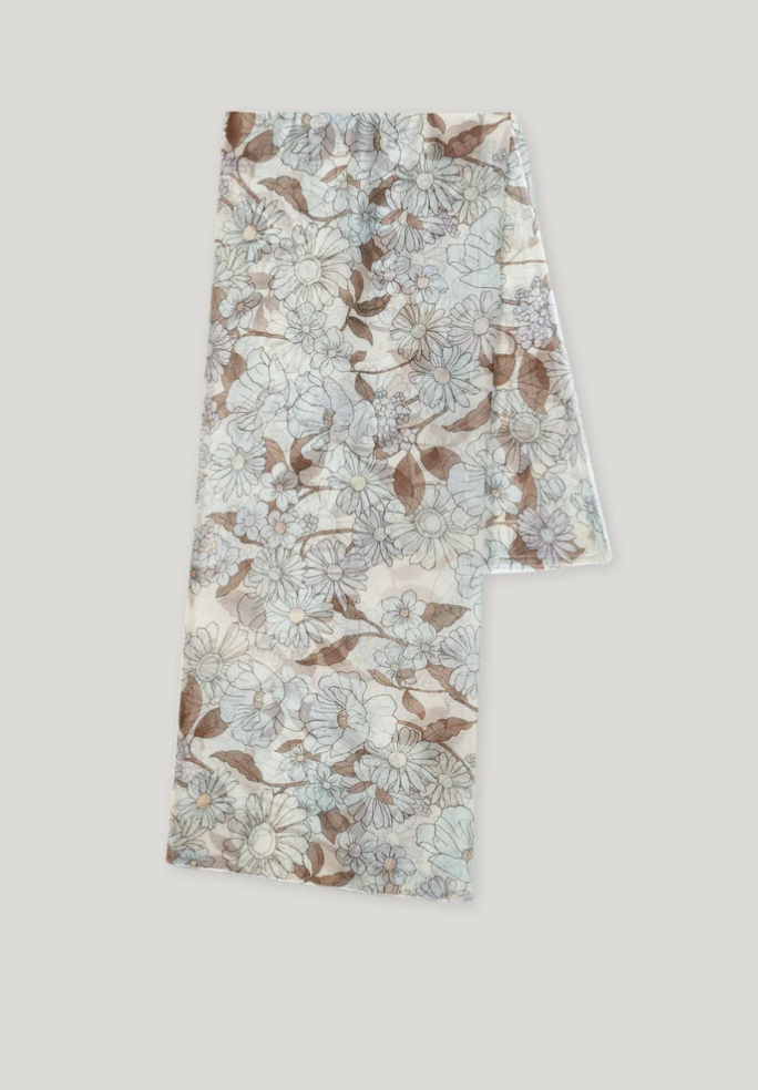 The Delicate Flower Print Silk Scarf