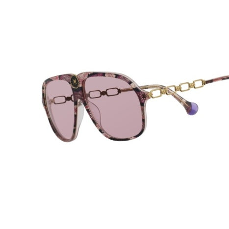 The Heiress Pink & Glitter Snake Sunglasses