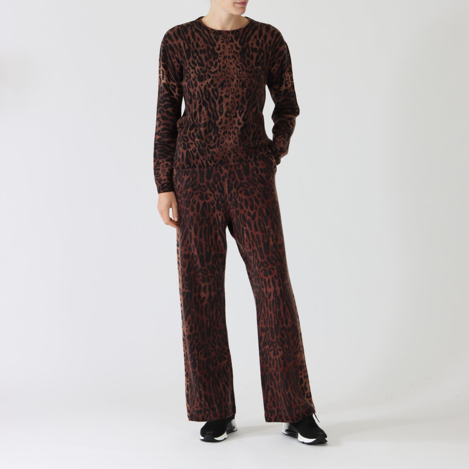 Tia Leopard Printed Pure Cashmere Sweater