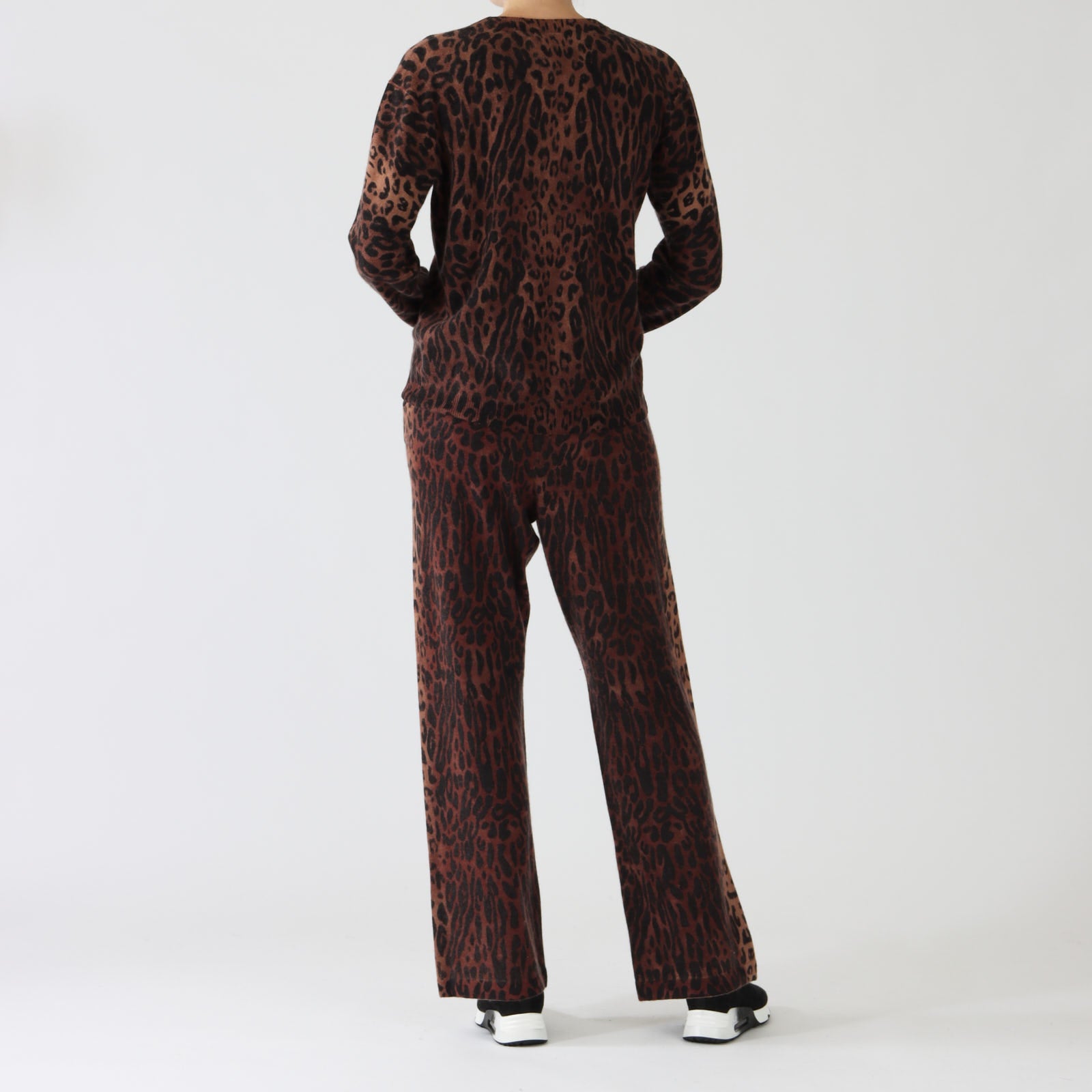 Tia Leopard Printed Pure Cashmere Sweater
