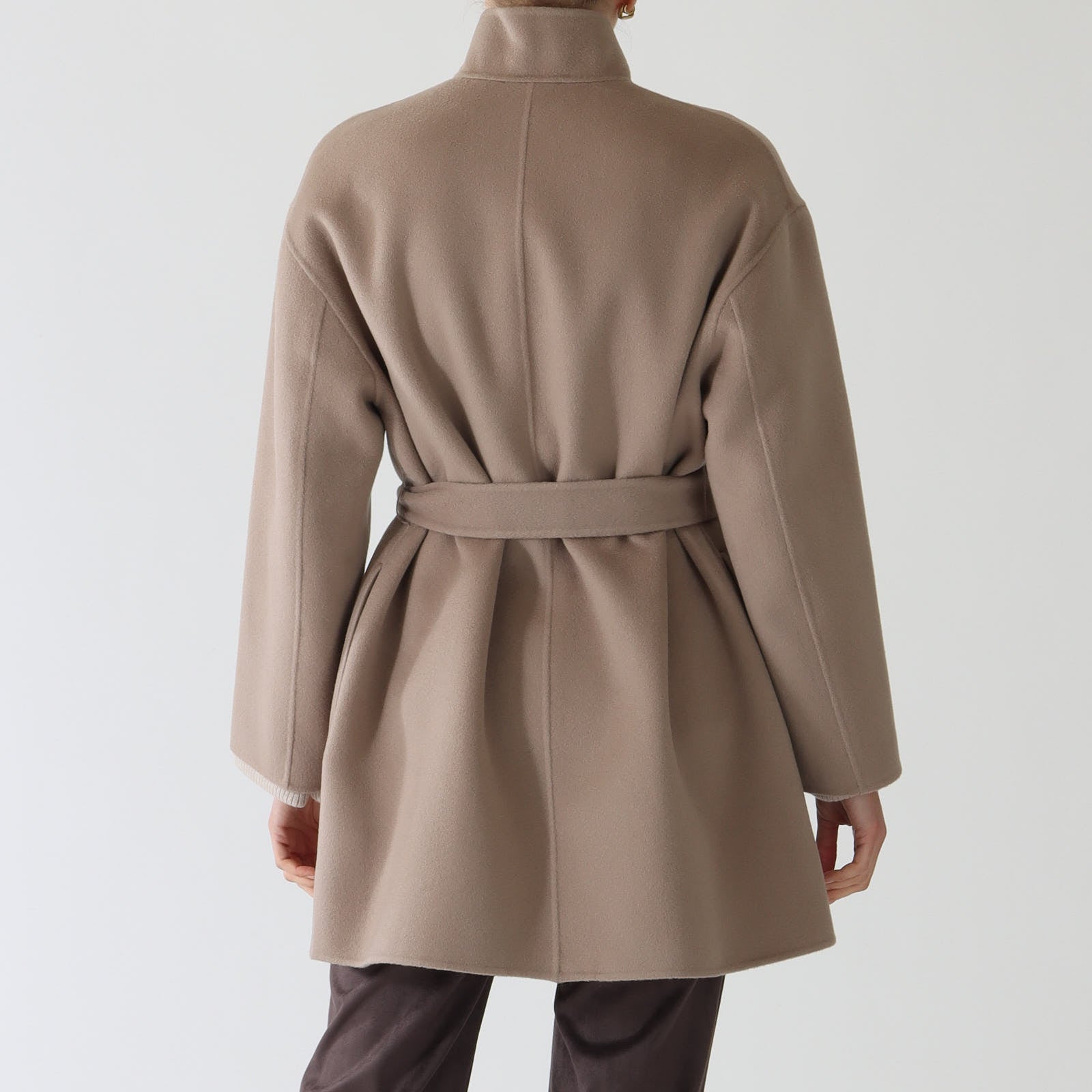 Tortora Wool and Cashmere Blend Coat